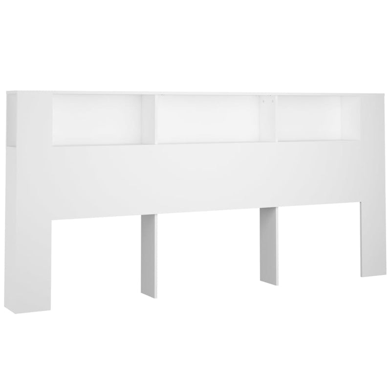 Headboard Cabinet White 220x18.5x104.5 cm