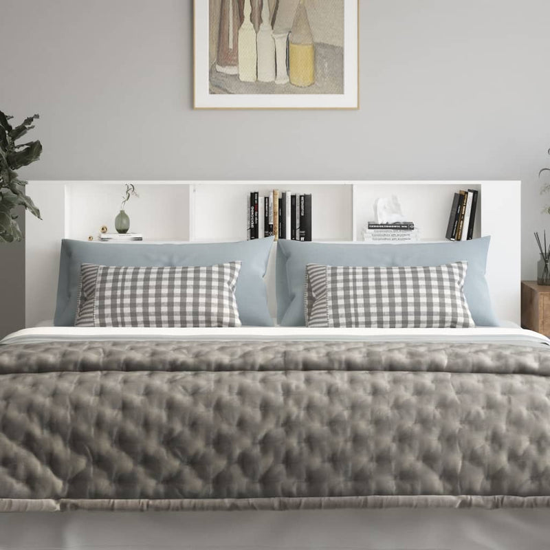 vidaXL Headboard Cabinet White 220 cm
