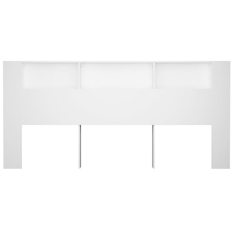 Headboard Cabinet White 220x18.5x104.5 cm