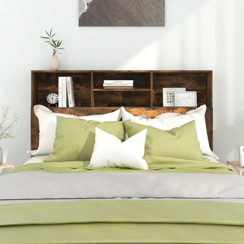 Headboard Cabinet Smoked Oak 140 cm