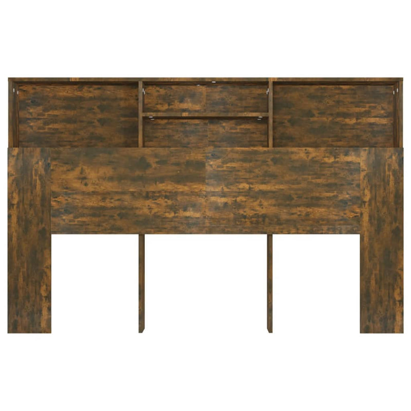 Headboard Cabinet Smoked Oak 160x19x103.5 cm