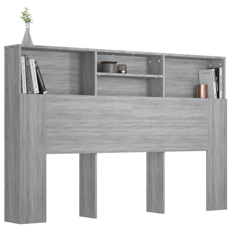 vidaXL Headboard Cabinet Grey Sonoma 160 cm
