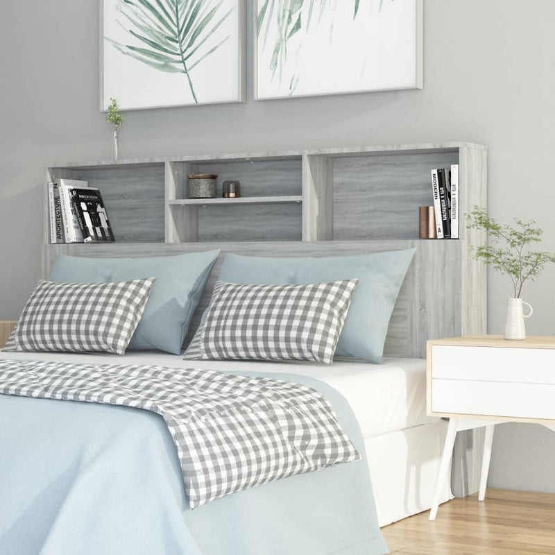 vidaXL Headboard Cabinet Grey Sonoma 160 cm