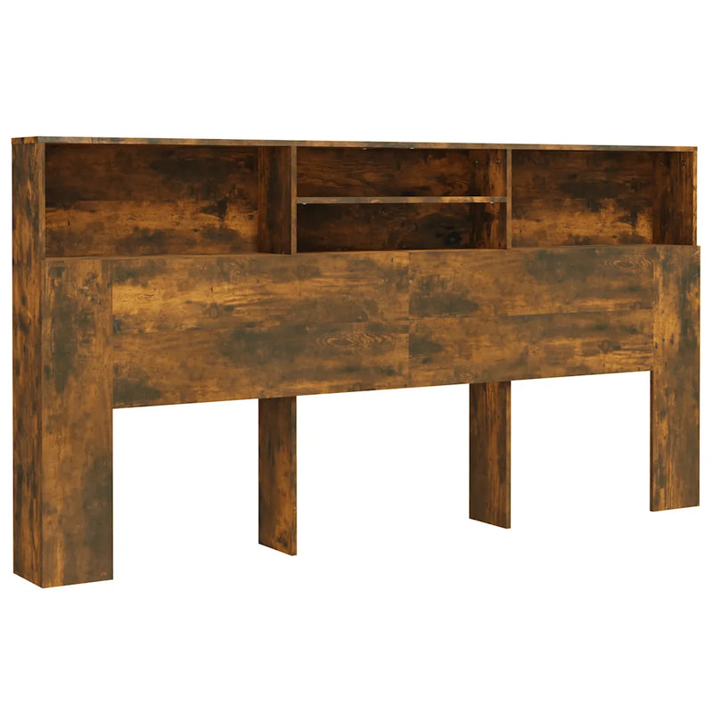 Headboard Cabinet Smoked Oak 200 cm