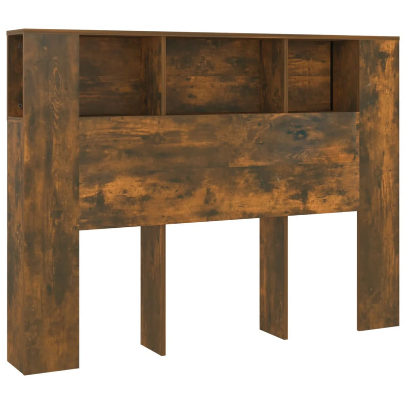 vidaXL Headboard Cabinet Smoked Oak 140 cm