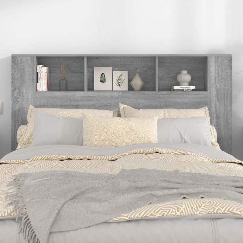 vidaXL Headboard Cabinet Grey Sonoma 160 cm