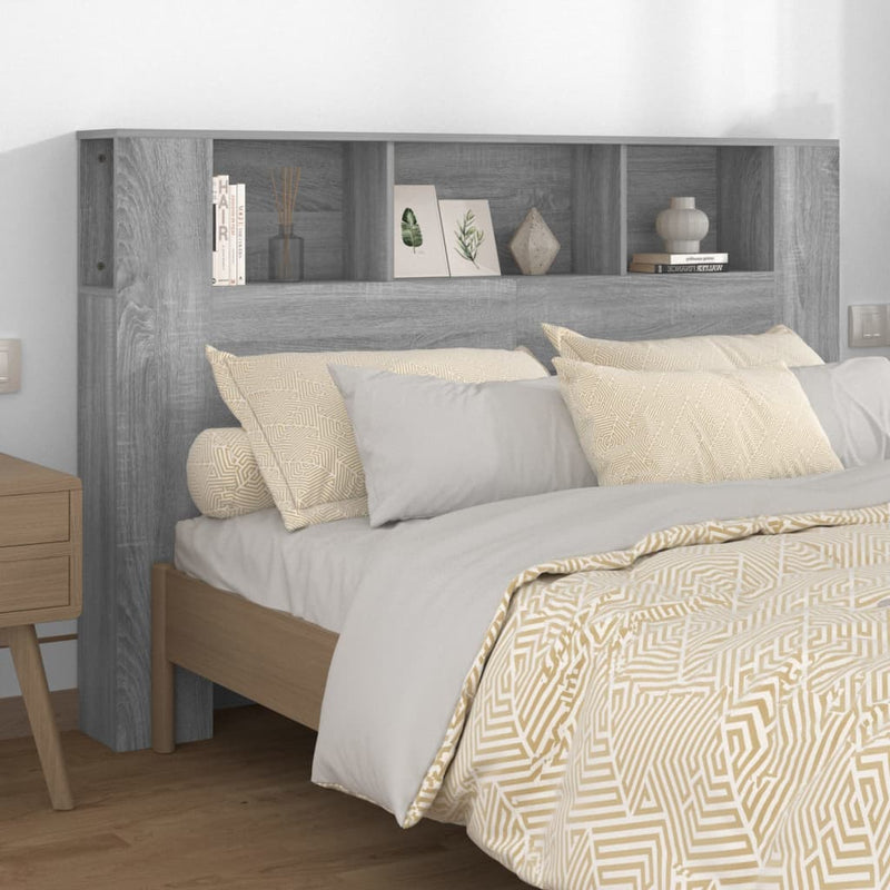 vidaXL Headboard Cabinet Grey Sonoma 160 cm
