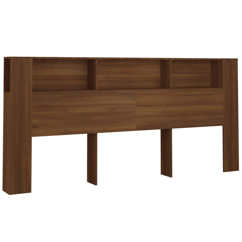 Headboard Cabinet Brown Oak 220x18.5x104.5 cm