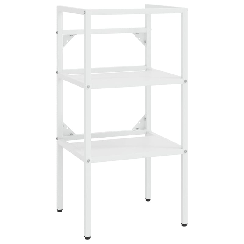 vidaXL Bathroom Washbasin Frame with Built-in Basin White Iron