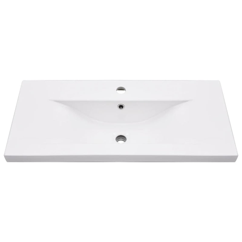 vidaXL Bathroom Washbasin Frame with Built-in Basin White Iron