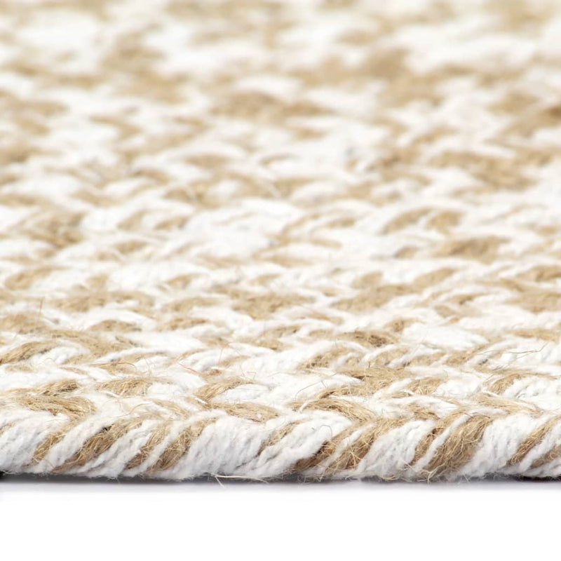 vidaXL Handmade Rug Jute White and Brown 180 cm
