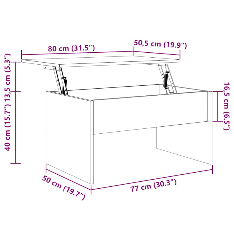 vidaXL Coffee Table White 80x50.5x41.5 cm Engineered Wood