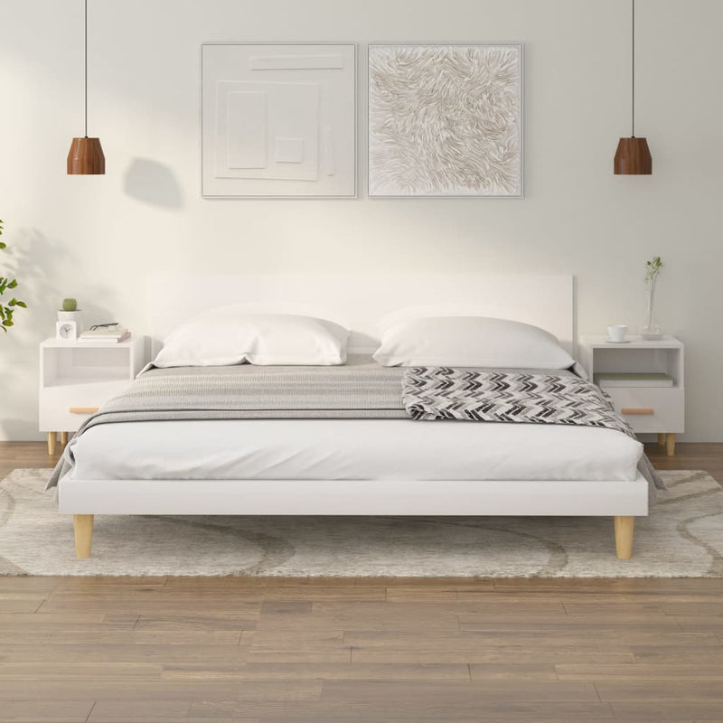 vidaXL Bedside Cabinets 2 pcs High Gloss White 40x35x47 cm