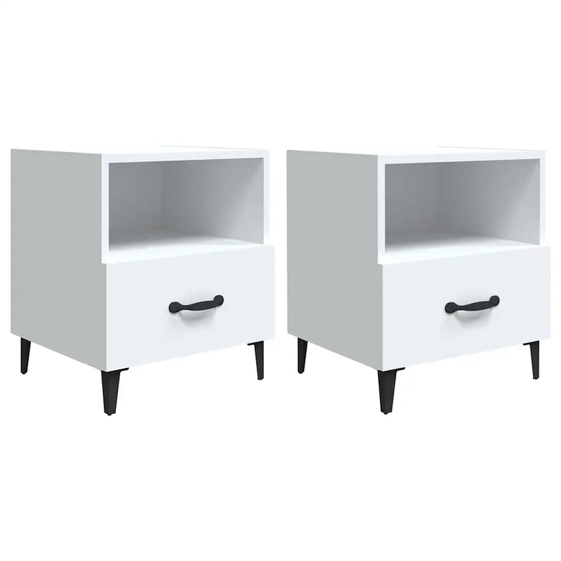 Bedside Cabinets 2 pcs White Engineered Wood