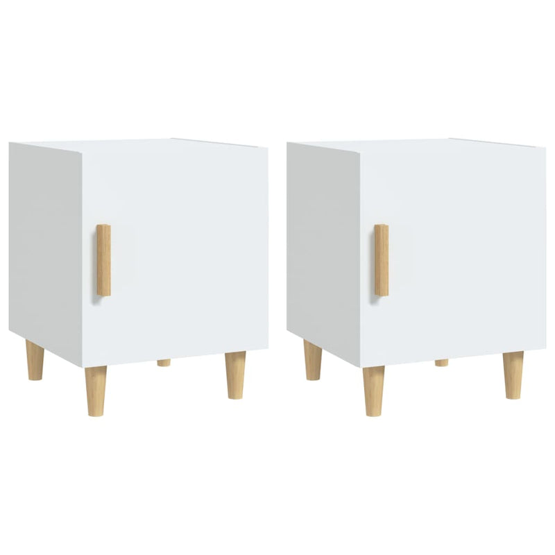vidaXL Bedside Cabinets 2 pcs White Engineered Wood