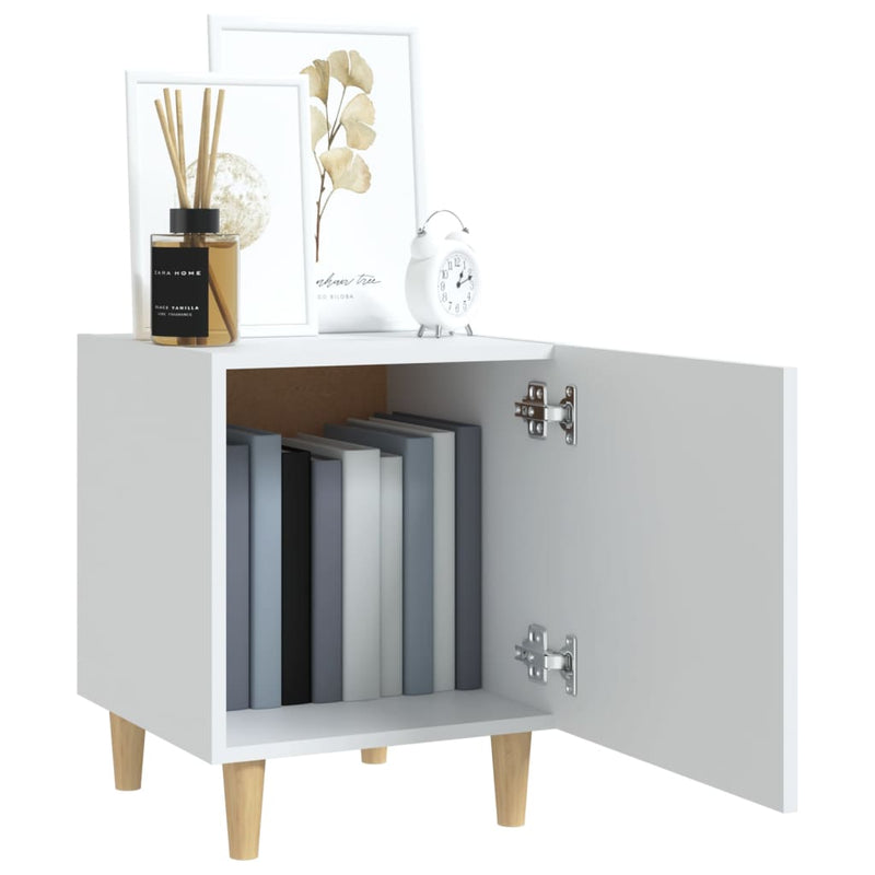 vidaXL Bedside Cabinets 2 pcs White Engineered Wood