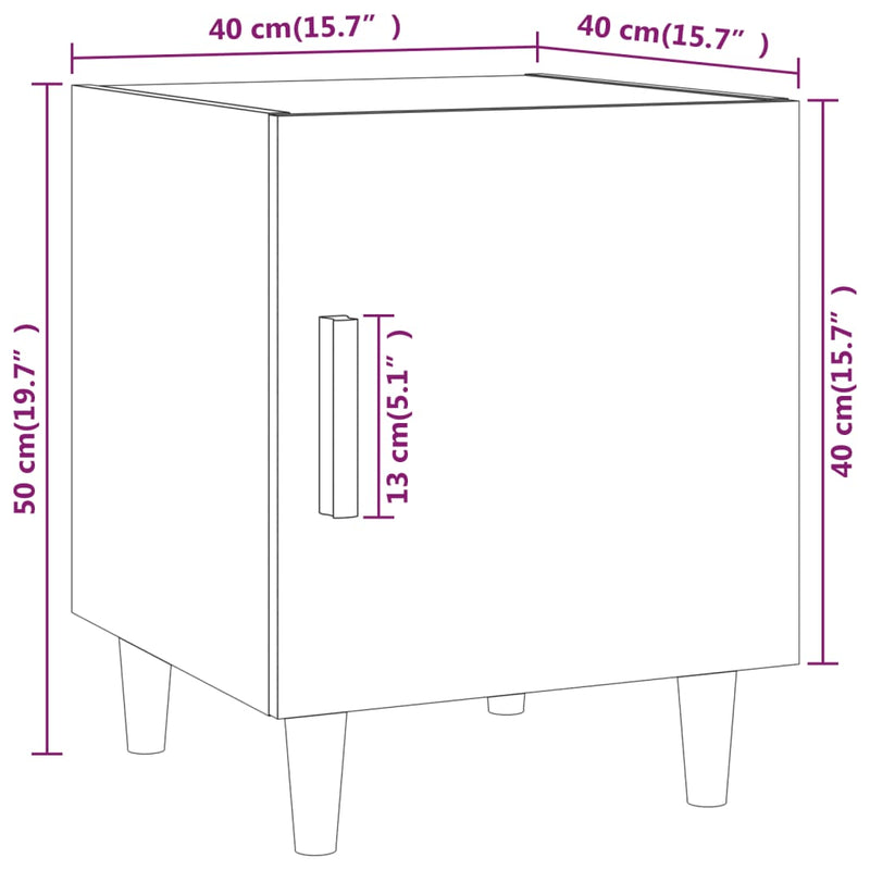 vidaXL Bedside Cabinets 2 pcs White Engineered Wood