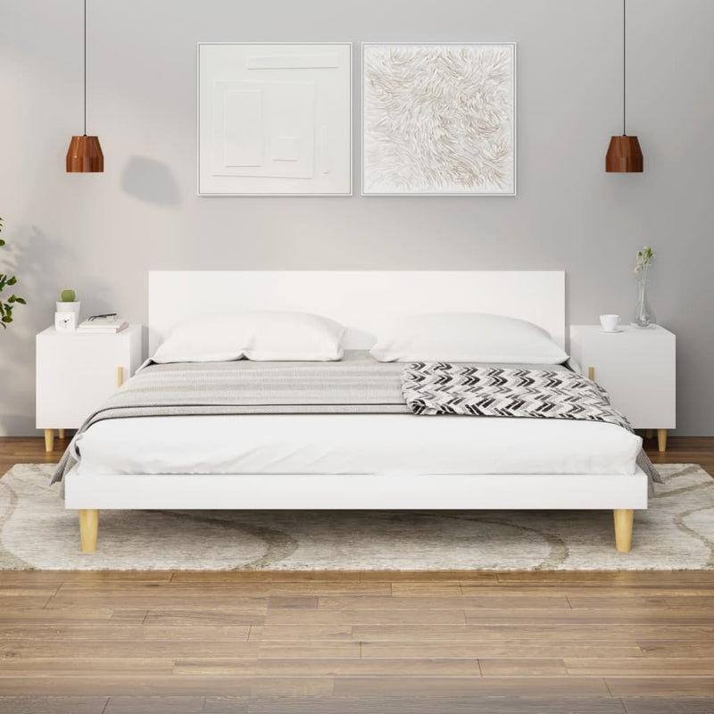 vidaXL Bedside Cabinets 2 pcs White Engineered Wood