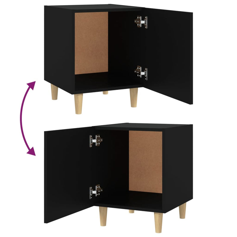 vidaXL Bedside Cabinets 2 pcs Black Engineered Wood
