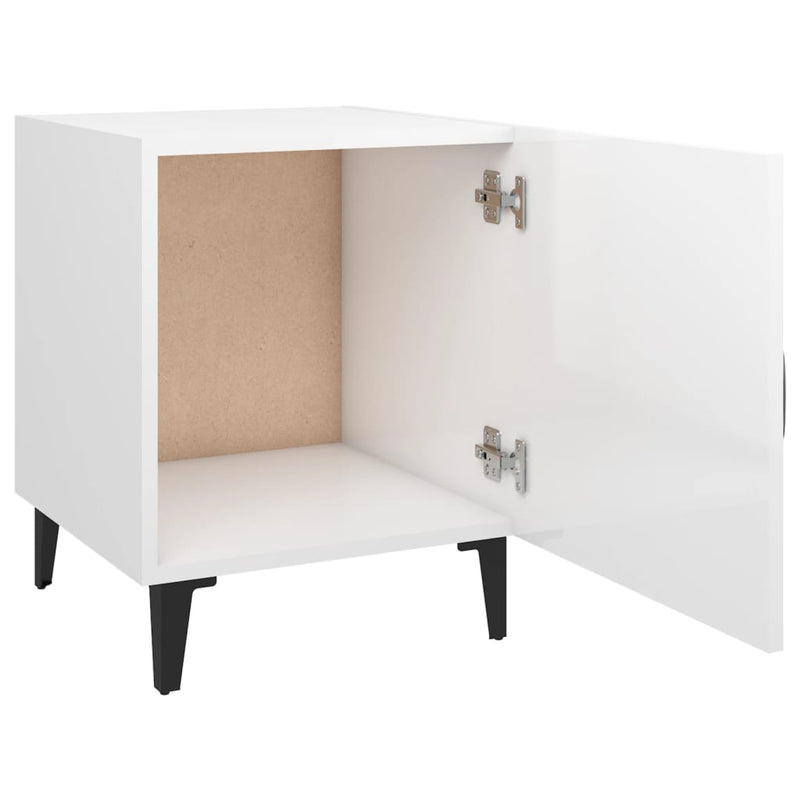 vidaXL Bedside Cabinet High Gloss White Engineered Wood