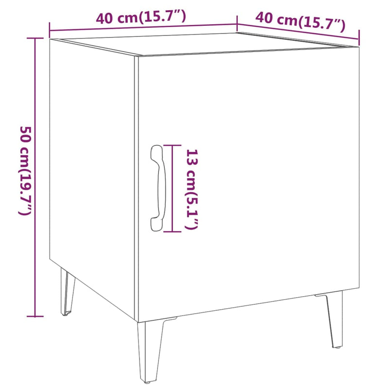 vidaXL Bedside Cabinet High Gloss White Engineered Wood