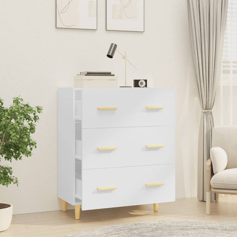 vidaXL Sideboard High Gloss White 70x34x90 cm Engineered Wood