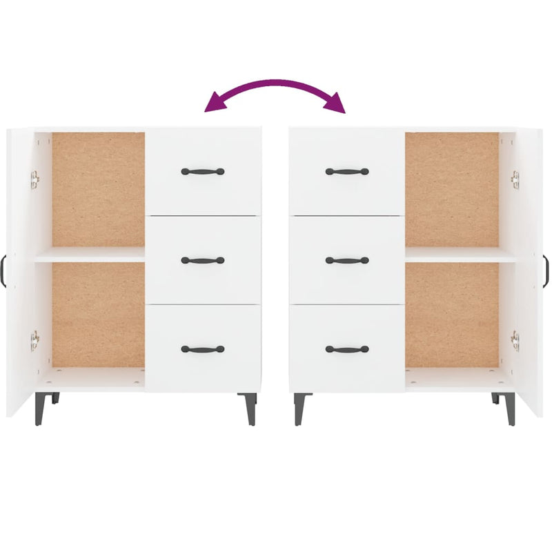 vidaXL Sideboard White 69.5x34x90 cm Engineered Wood