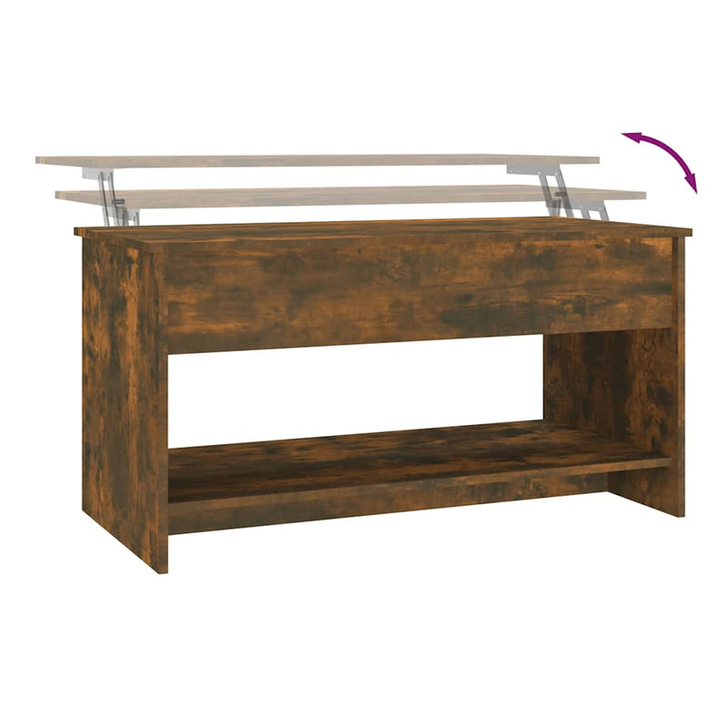 vidaXL Coffee Table Smoked Oak 102x50x52.5 cm Engineered Wood