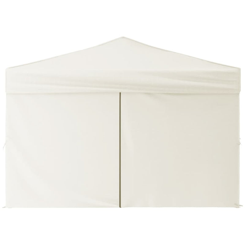vidaXL Folding Party Tent with Sidewalls Cream 3x3 m