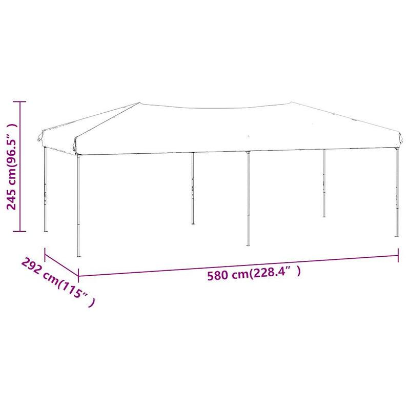 vidaXL Folding Party Tent with Sidewalls Taupe 3x6 m
