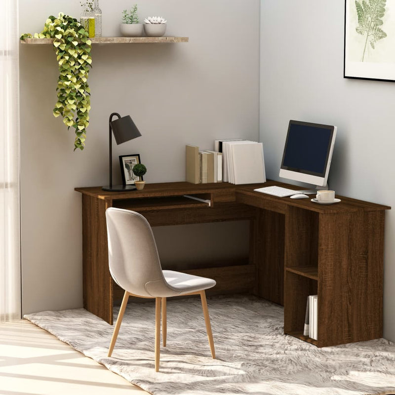 Corner Desk Brown Oak 120x140x75 cm Engineered Wood