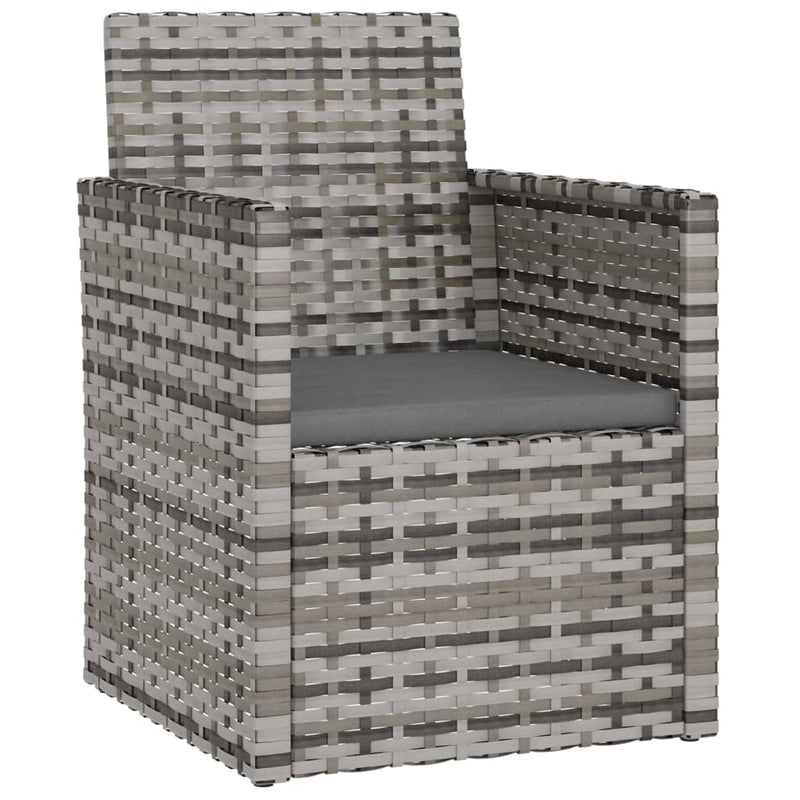 vidaXL 4 Piece Outdoor Lounge Set with Cushions Poly Rattan Grey