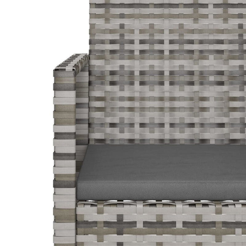 vidaXL 4 Piece Outdoor Lounge Set with Cushions Poly Rattan Grey