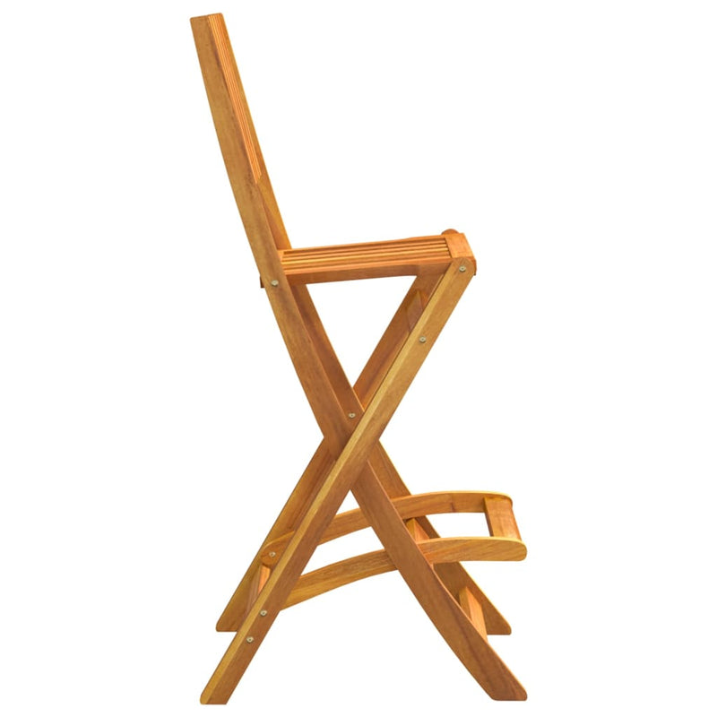 vidaXL Folding Outdoor Bar Stools 2 pcs Solid Wood Acacia