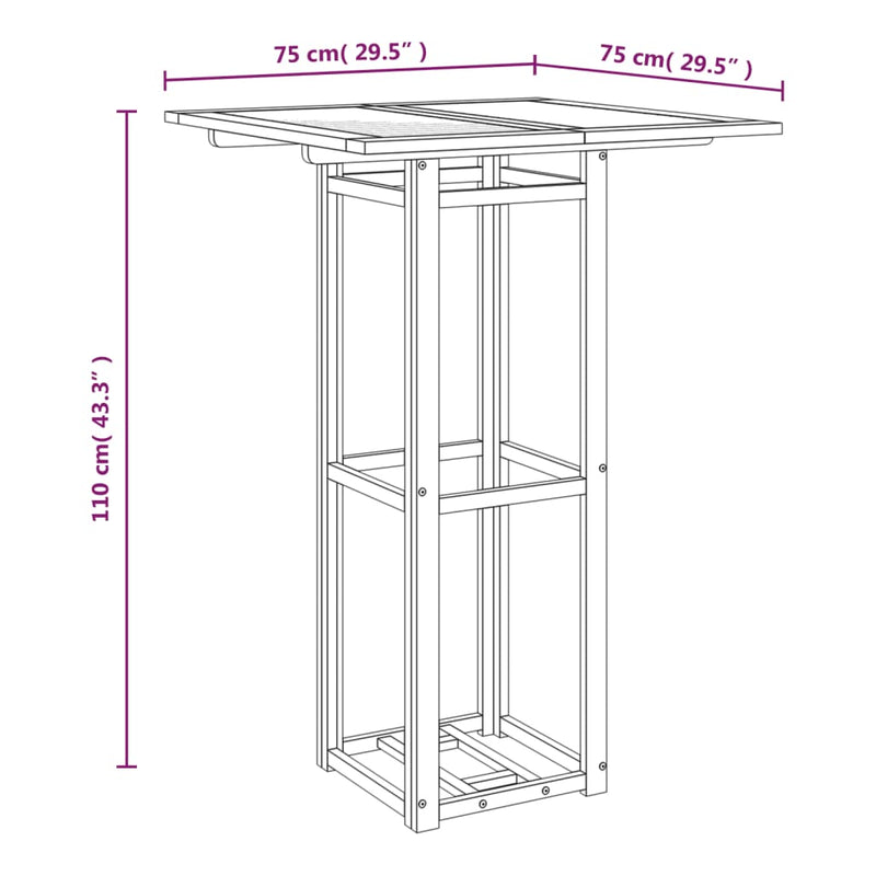 vidaXL 3 Piece Outdoor Bar Set Solid Wood Acacia