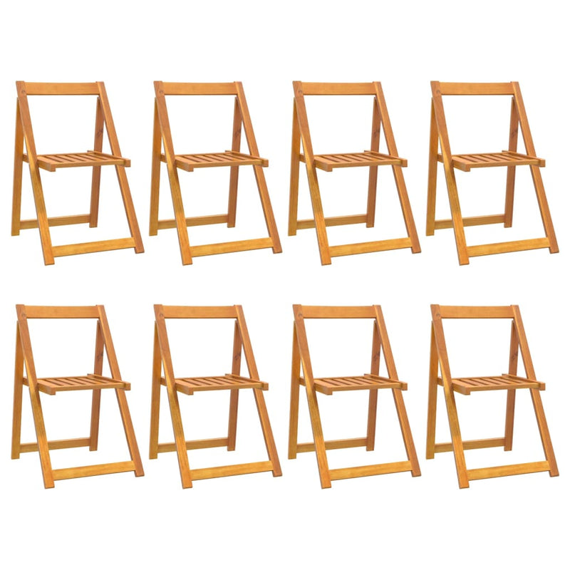 vidaXL Folding Garden Chairs 8 pcs Solid Wood Acacia