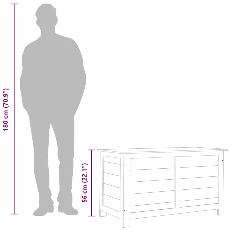 vidaXL Outdoor Cushion Box 100x50x56 cm Solid Wood Fir