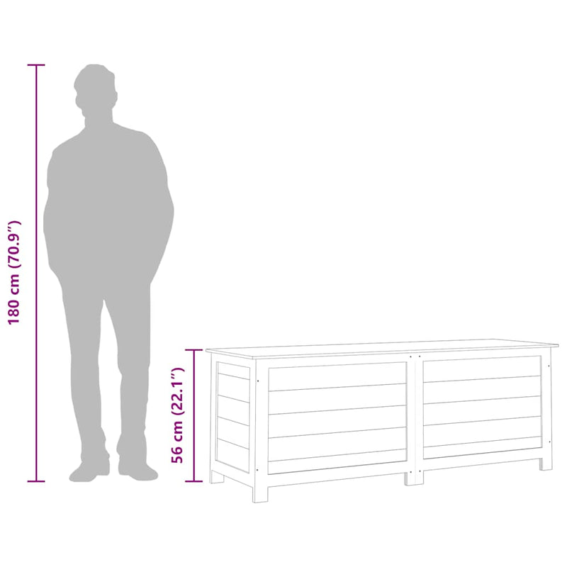 vidaXL Outdoor Cushion Box Anthracite 150x50x56 cm Solid Wood Fir