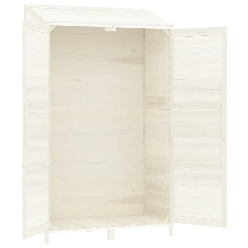 Garden Shed White 102x52x174.5 cm Solid Wood Fir