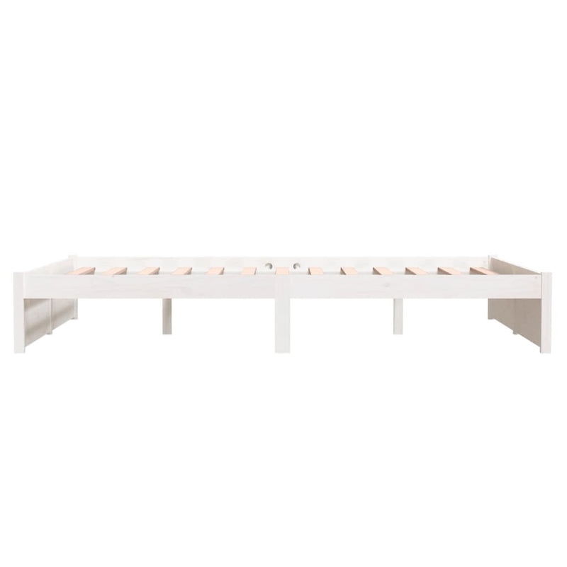 Bed Frame White Solid Wood 137x187 cm Double Size