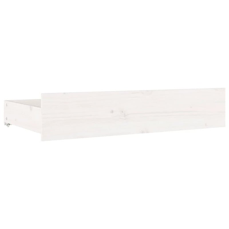 Bed Drawers 4 pcs White Solid Wood Pine