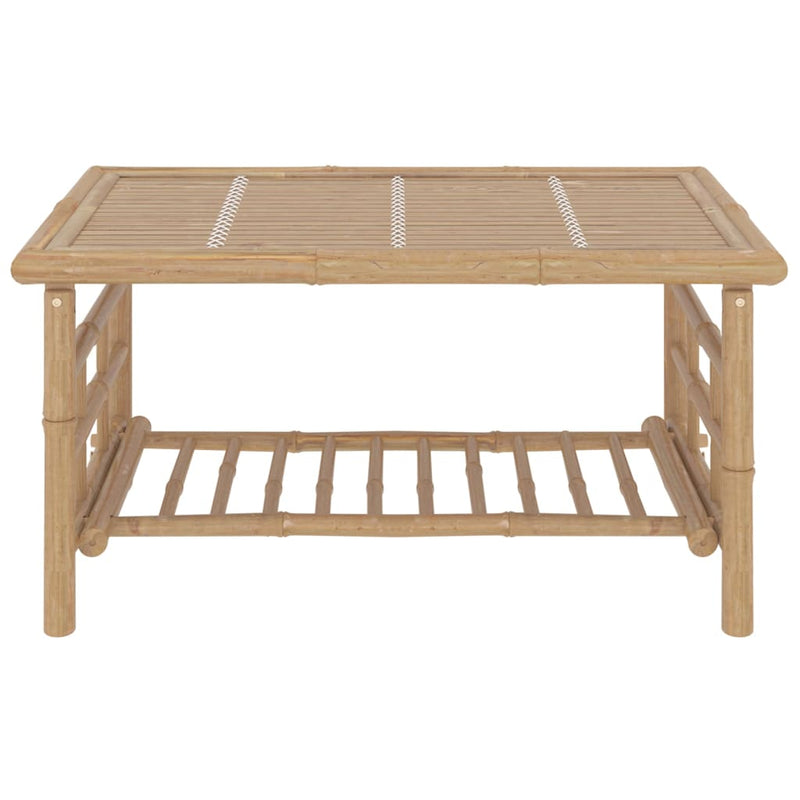 vidaXL 2 Piece Garden Lounge Set with Dark Grey Cushions Bamboo