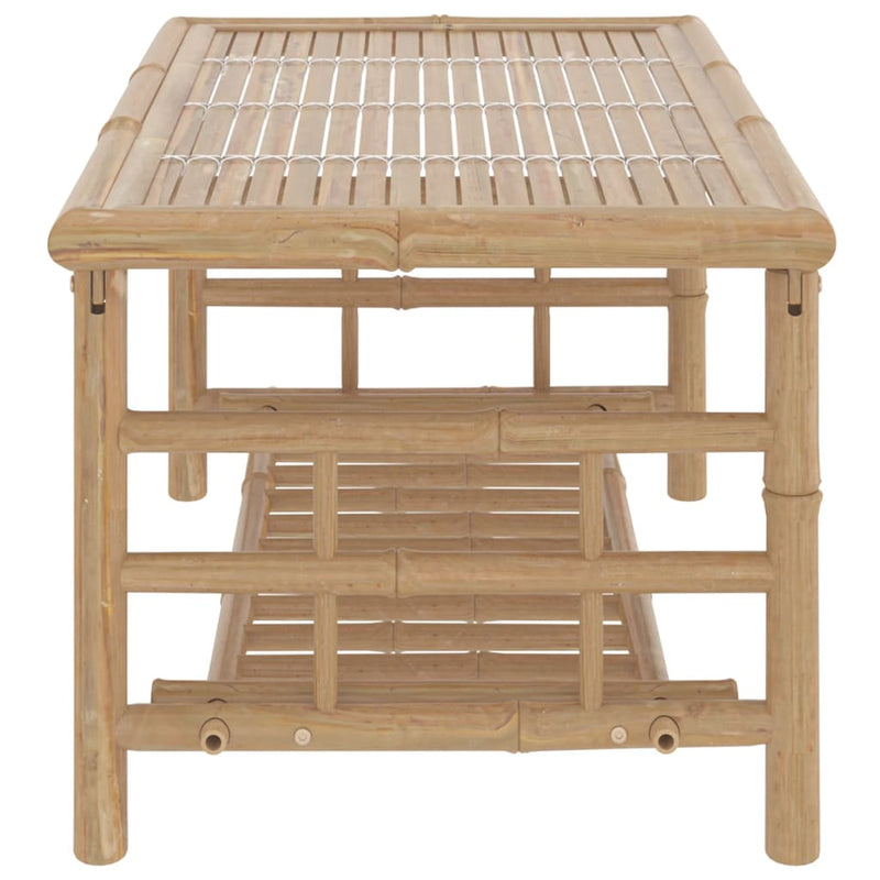 vidaXL 2 Piece Garden Lounge Set with Dark Grey Cushions Bamboo