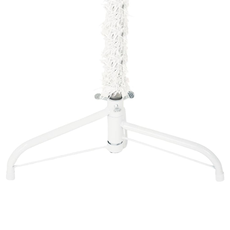 vidaXL Slim Artificial Half Christmas Tree with Stand White 210 cm