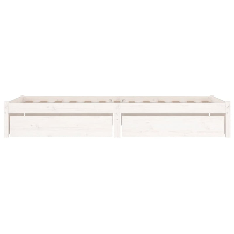 vidaXL Bed Frame without Mattress with Drawers White 90x190 cm