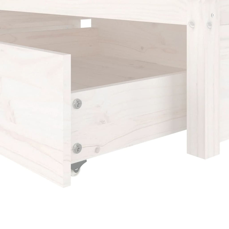 vidaXL Bed Frame without Mattress with Drawers White 90x190 cm