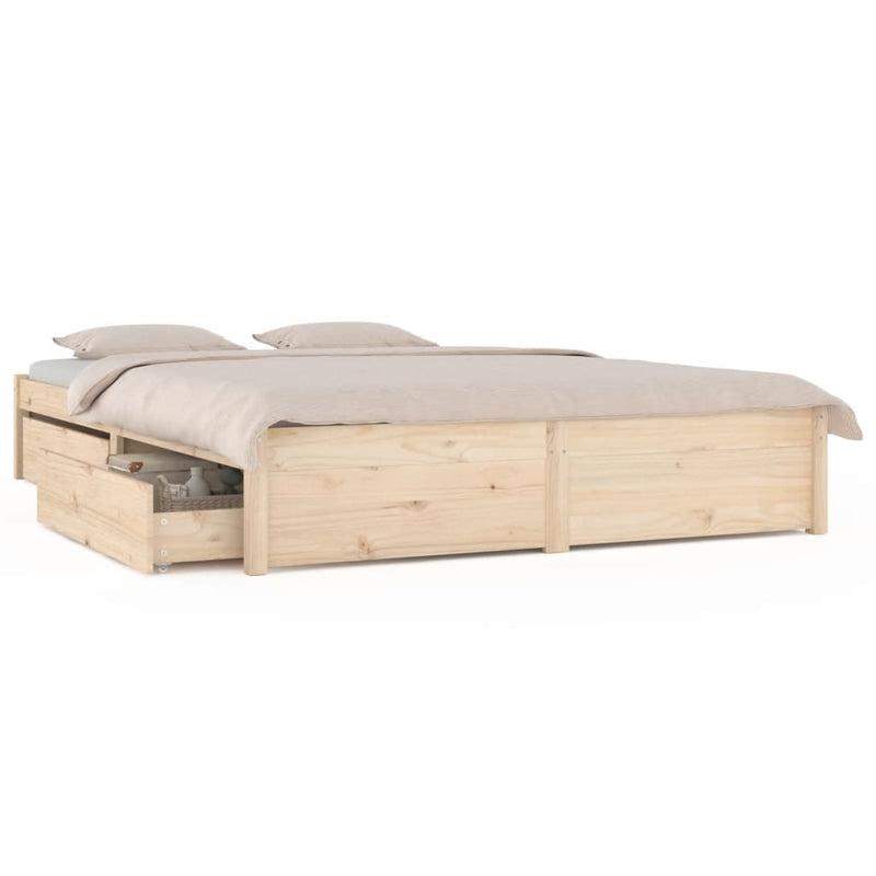 Bed Frame with Drawers 137x187 cm Double Size