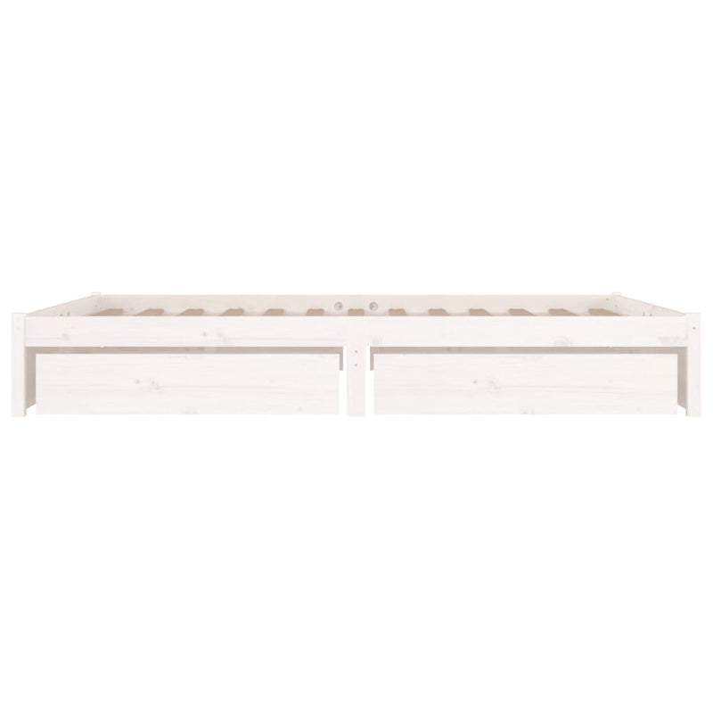 Bed Frame with Drawers White 137x187 cm Double Size