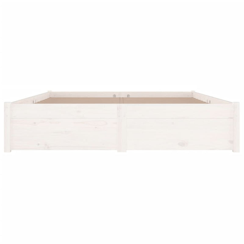 Bed Frame with Drawers White 137x187 cm Double Size