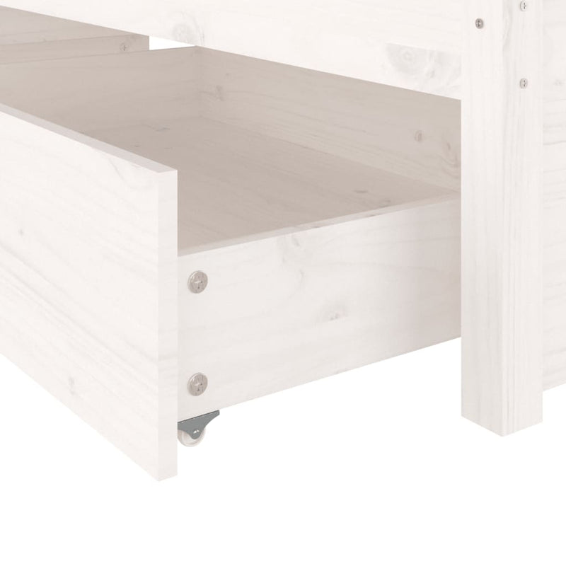 Bed Frame with Drawers White 137x187 cm Double Size